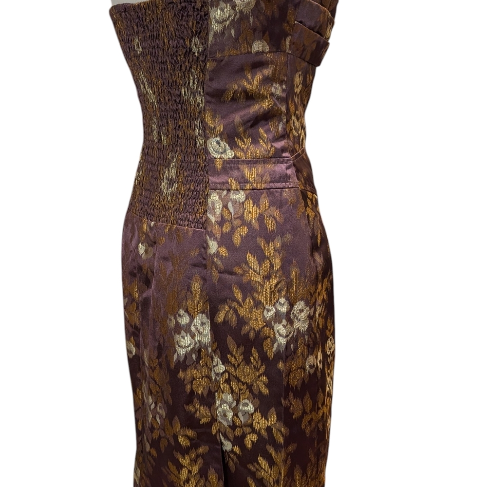 To the Max Strapless Dress in Brown and Gold - Picture 4 of 10